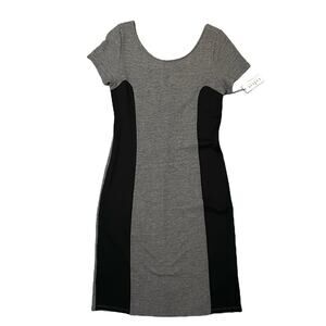 NEW Velvet by Graham & Spencer Janka Jersey Dress Colorblock Gray Black Medium